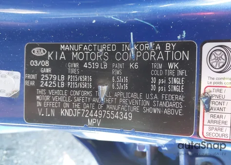 2009 Kia Sportage Lx from USA, damaged, VIN KNDJF724497554349